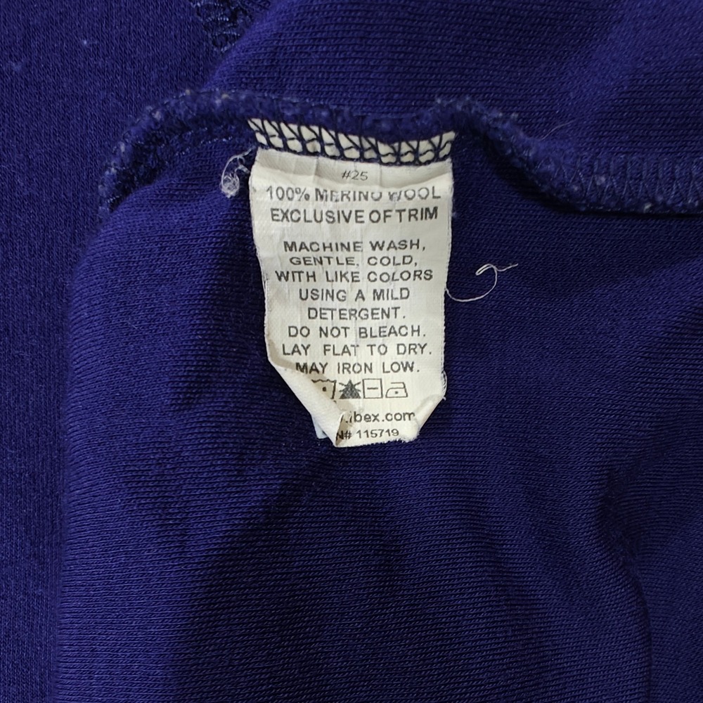 Ibex Mens Large 100% Merino Wool 1/4 Zip Pullover Navy Blue Long Sleeve USA Made - Picture 6 of 7